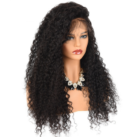 Cheap 150% density raw virgin cuticle aligned brazilian natural human hair lace front wigs glueless kinky curly full lace wig